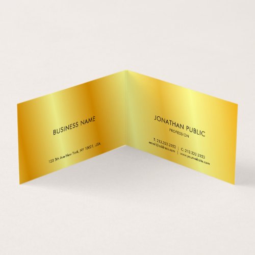 Black  Gold Professional Elegant Design Folded Business Card