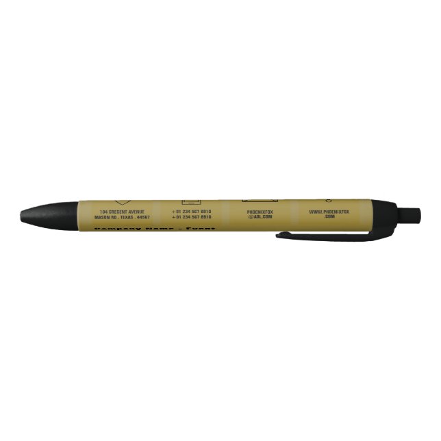 Black & Gold Professional Icon, Company/Event Pen (Bottom)