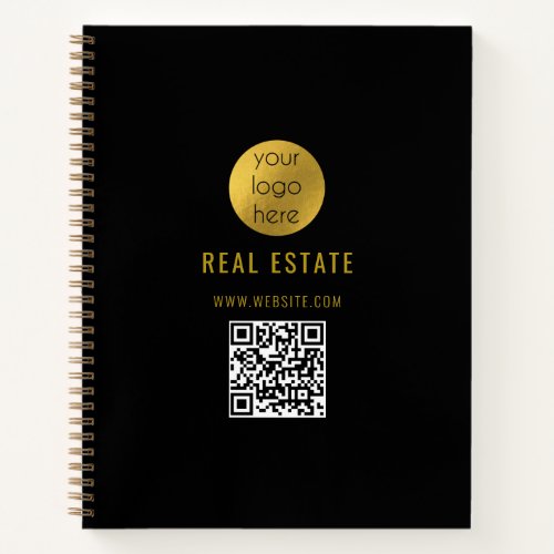 Black Gold Professional Real Estate Agent Business Notebook