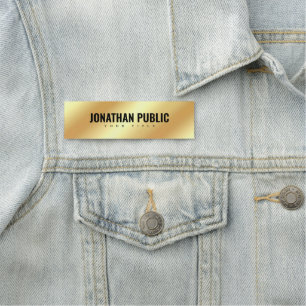Black Gold Professional Template Modern Elegant Name Tag