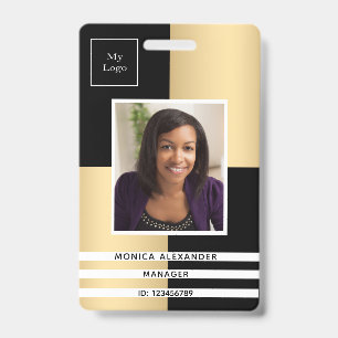 Black gold profile photo business corporate badge