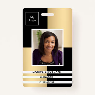 Black gold profile photo business corporate badge
