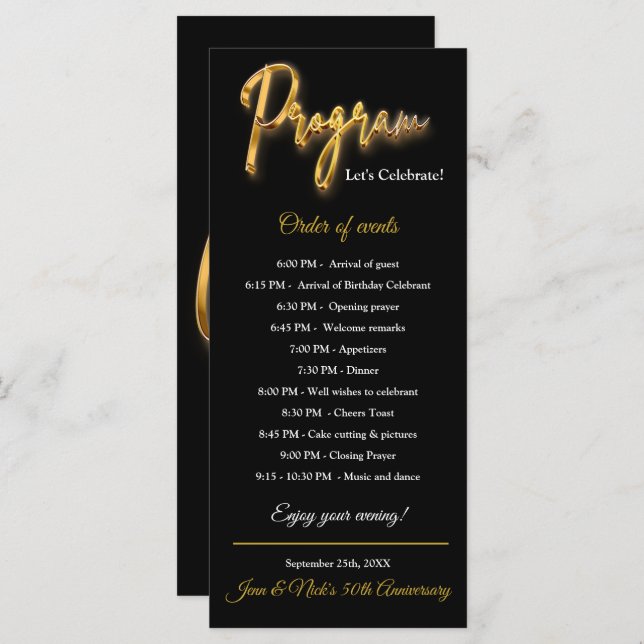 Black & Gold Program 3d Gold Tex Minimalist Design (Front/Back)