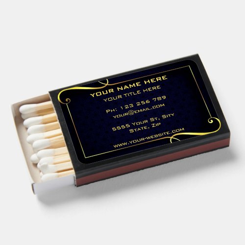  Black Gold Promotional Your Business Personalized Matchboxes