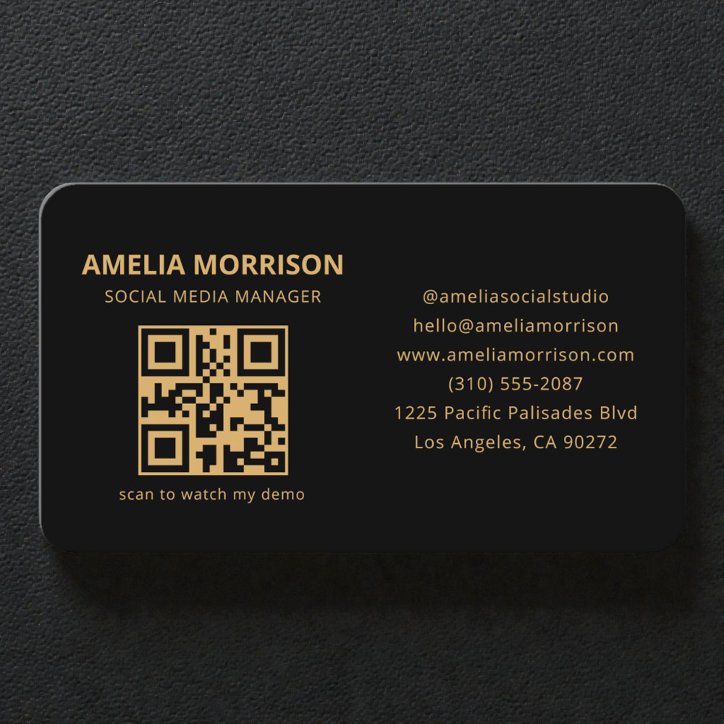 Black Gold QR Code Business Card