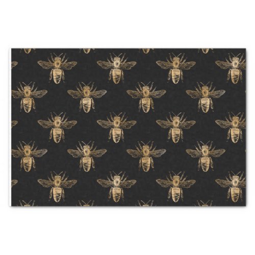 Black  Gold Queen Bee Tissue Paper