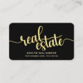 Black Gold Real Estate Agent QR Code Photo Broker Business Card | Zazzle