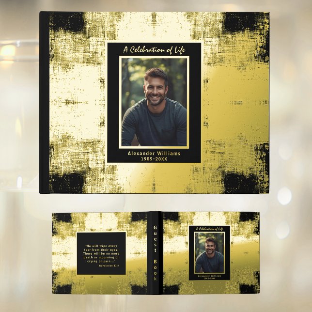 Black Gold Real Foil Funeral Guest Books Texture (Creator Uploaded)