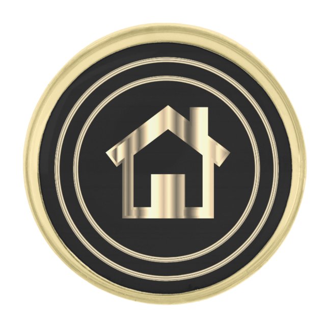 Black & Gold | Realtor Gold Finish Lapel Pin (Front)