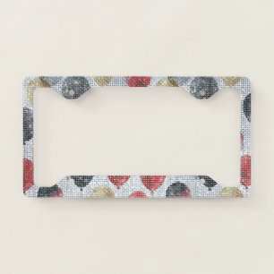 Black Gold Red Balloons Sparkle License Plate Frame