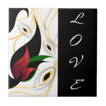 Black, Gold, Red & Green Abstract Ornamental Art
