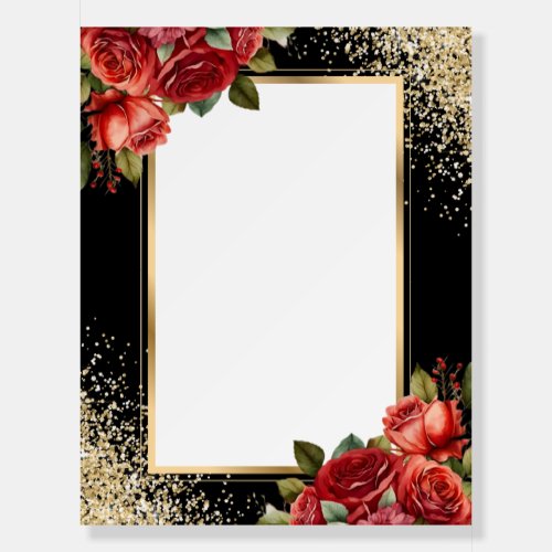 Black Gold Red Roses Memorial Funeral Pin