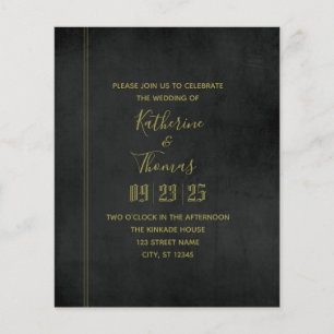 Black & Gold Regal Wedding Invitation Budget Flyer