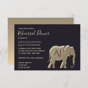 Black Gold Rehearsal Dinner Invitation