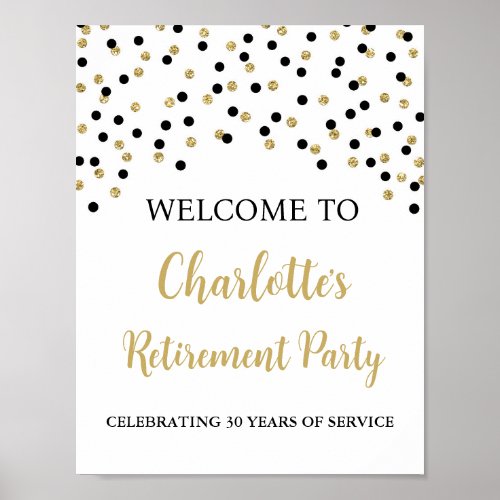 Black Gold Retirement Party 85x11 Poster