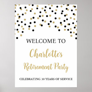 Black Gold Retirement Party Custom 18x24 Poster