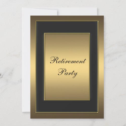 Black Gold Retirement Party Invite
