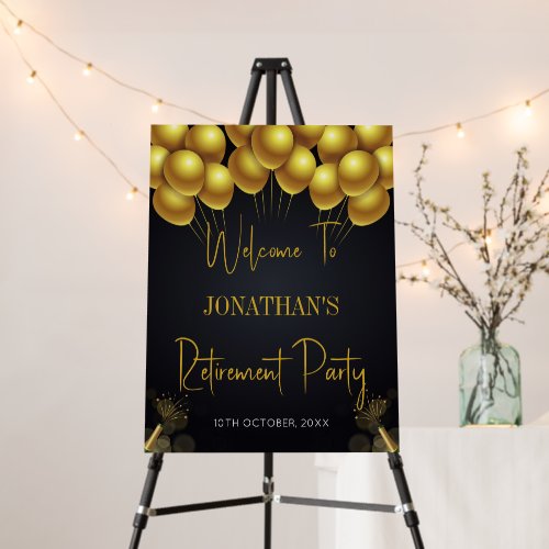 Black & Gold Retirement Party Welcome Board