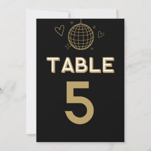 Black Gold Retro Disco Groovy Large Table Numbers