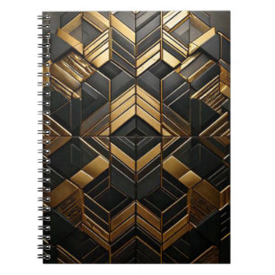 Black gold retro notebook