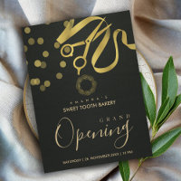 BLACK GOLD RIBBON CUTTING GRAND OPENING INVITATION