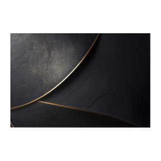 Black & Gold Ribbon Flow — Luxury Minimal Wall Art