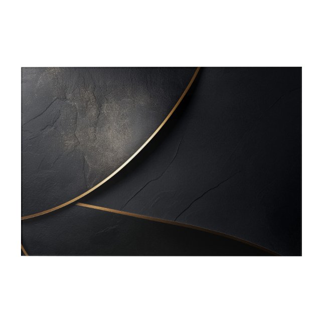 Black & Gold Ribbon Flow — Luxury Minimal Wall Art (Front)