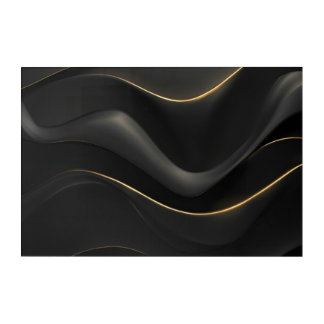 Black & Gold Ribbon Flow — Luxury Minimal Wall Art