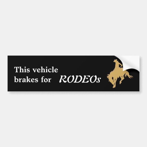 Black Gold Rodeo Bucking Horse Bumper Sticker