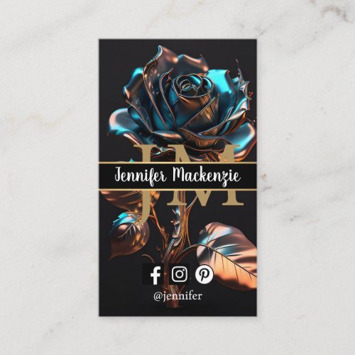 Black Gold Rose AI Generated Roses Business Card