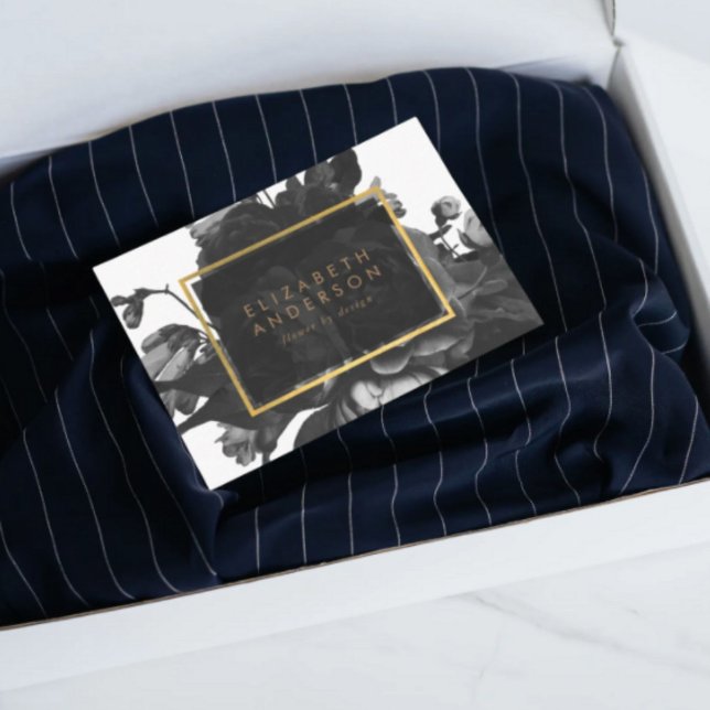 Black Gold Rose Bouquet Business Card (Creator Uploaded)