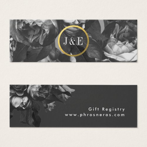 Black Gold Rose Bouquet Gift Registry Card