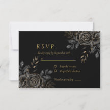 Black & Gold Roses Coffin Gothic Elegant