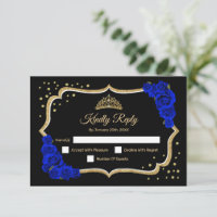 Black Gold Royal Blue Quinceanera