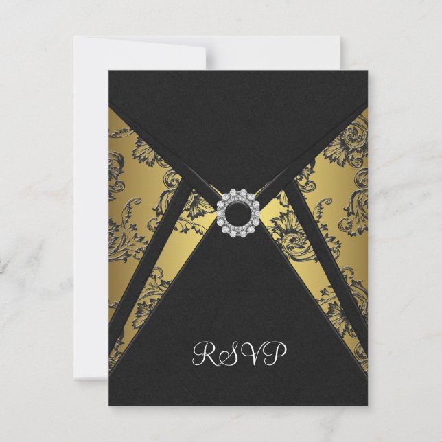 Black Gold RSVP Card (Front)