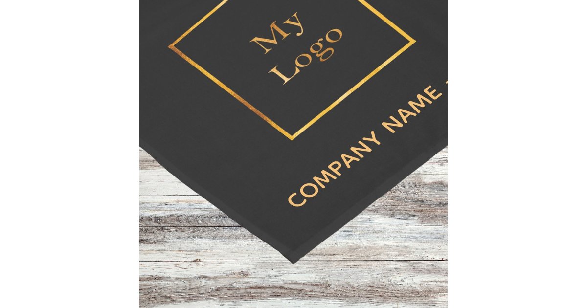 Black gold salon business logo short table runner | Zazzle
