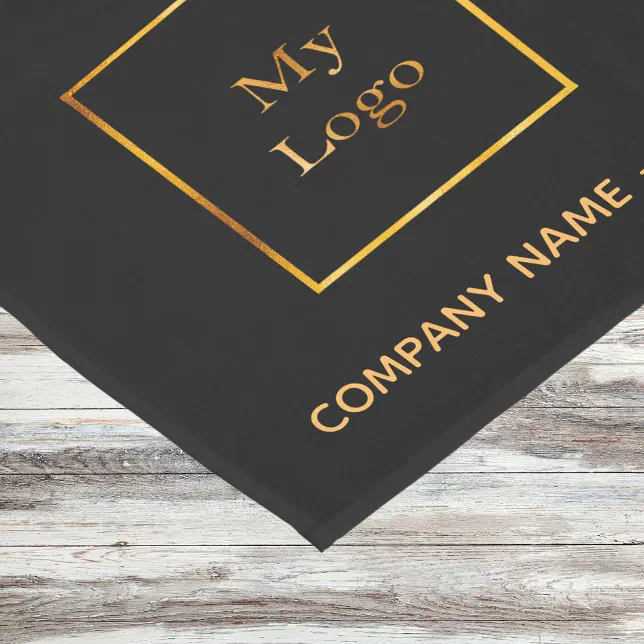 Black gold salon business logo short table runner | Zazzle