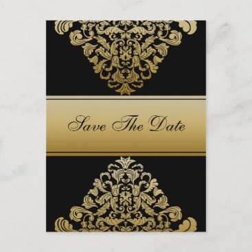 black gold save the date announcement