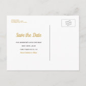 Black Gold Save the Date Elegant Birthday Party Announcement Postcard (Back)