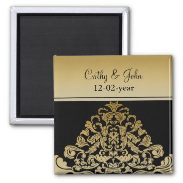 black gold Save the date magnet