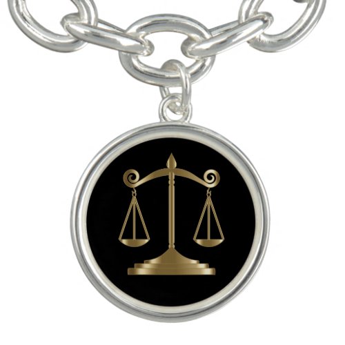 Black  Gold  Scale of Justice  Lawyer Bracelet