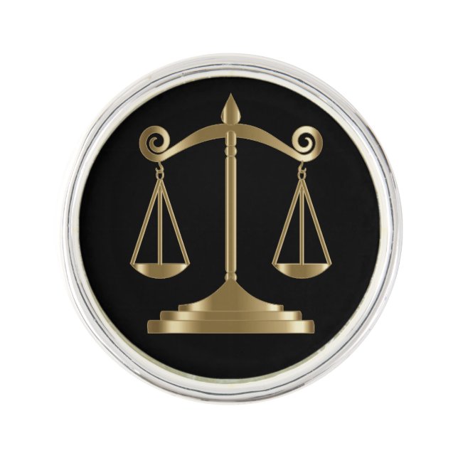 Black Gold Scales of Justice Lawyer Lapel Pin Zazzle