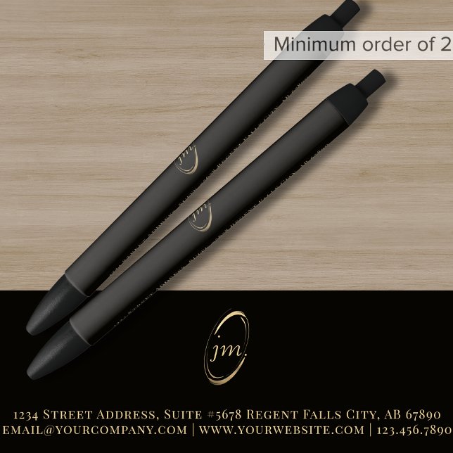Black Gold Script Monogram Pen (Creator Uploaded)