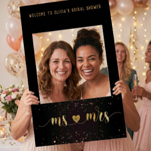 Black Gold Selfie Photo Prop Frame Bridal Shower  Foam Board