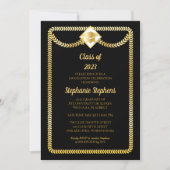 Black | Gold Serpentine Graduation Party Invitation (Front)