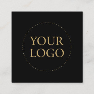 Black & Gold Simple Logo & Social Media Square Business Card