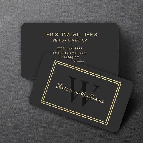 Black Gold Simple Modern Minimalist Elegant Business Card