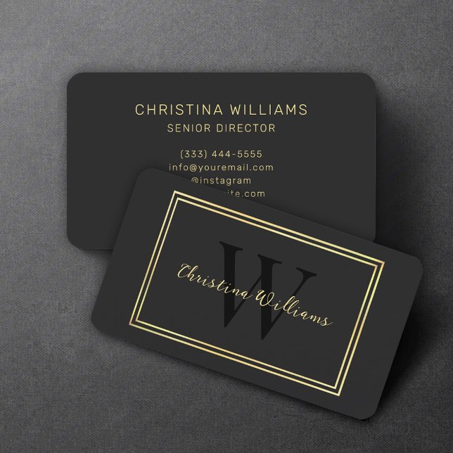 Black Gold Simple Modern Minimalist Elegant Business Card (Black Gold Simple Modern Minimalist Elegant Business Card)