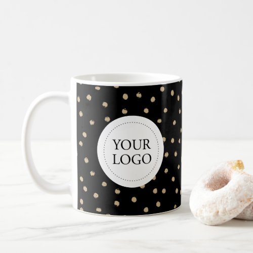 Black  Gold Simple Pattern Business Logo Custom Coffee Mug