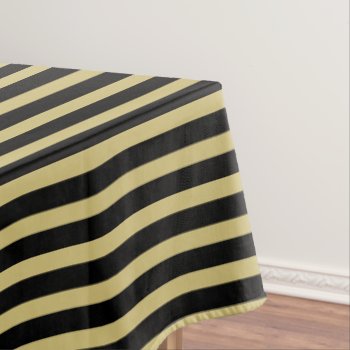 Black/gold Simple Stripes Pattern Tablecloth by NancyTrippPhotoGifts at Zazzle